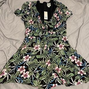 Black floral romper from blue rain (Francesca’s)